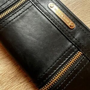 Michael Kors Black Wallet with Gold Accents